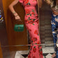 🎉Oferta especial 66% de descuento🥳Vestido largo elástico con mangas acampanadas y estampado floral de rosas estilo cheongsam