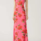 🎉Oferta especial 66% de descuento🥳Vestido largo elástico con mangas acampanadas y estampado floral de rosas estilo cheongsam