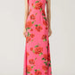 🎉Oferta especial 66% de descuento🥳Vestido largo elástico con mangas acampanadas y estampado floral de rosas estilo cheongsam