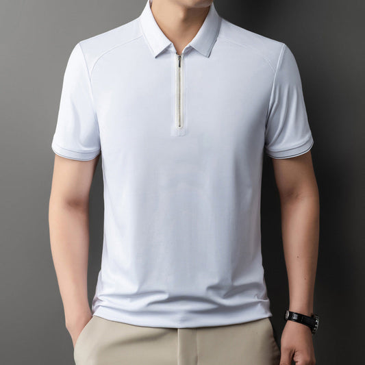 Camisa de Cuello con Media Cremallera para Hombre